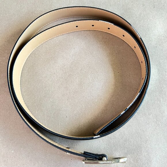 KATE SPADE Stitched Edge Leather Belt Black - Picture 6 of 12